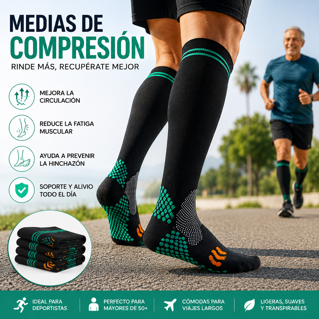 CALCETIN LARGO DE COMPRESION -  VENAFLEX®